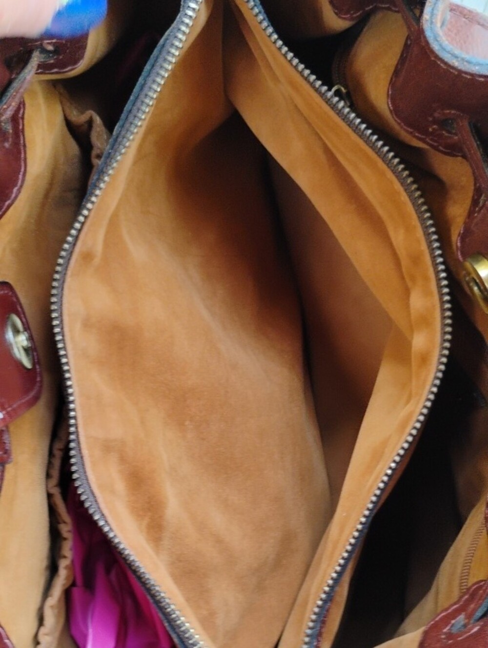 Patricia Nash Leather Whitney Drawstring Tote Bag - 3 Compartment _ Cross. Strap - Picture 13 of 15